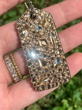 Coach Cream Hangtag with Champagne Rhinestones